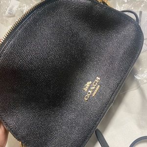 COPY - Leather couch bag use one time double sided gold zipper